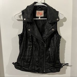 Gianni Bini Faux Leather Biker Vest